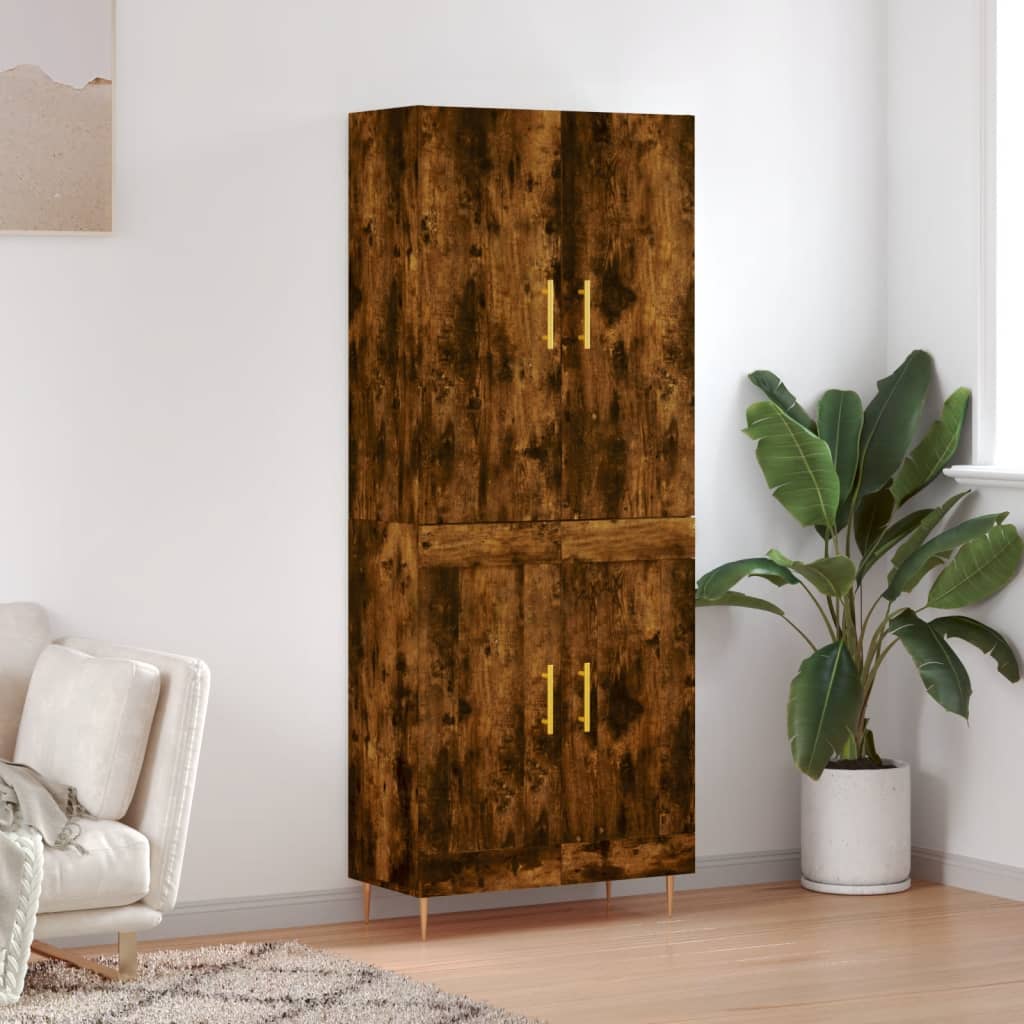 Buffet haut Chêne fumé 69,5x34x180 cm Bois d'ingénierie - XIOS