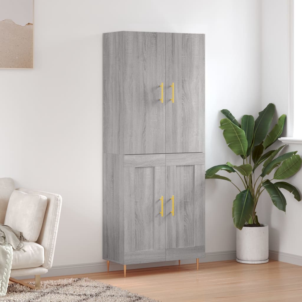 Buffet haut Sonoma gris 69,5x34x180 cm Bois d'ingénierie - XIOS