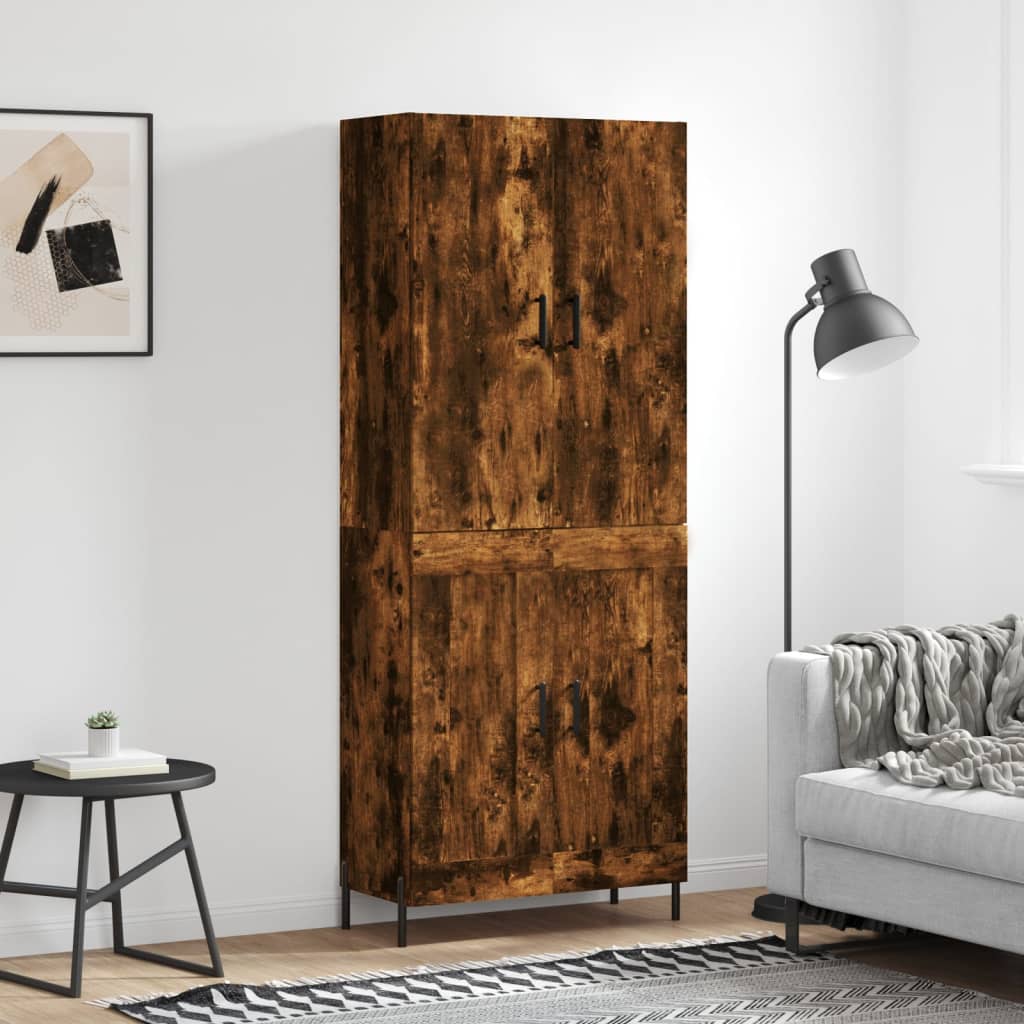 Buffet haut Chêne fumé 69,5x34x180 cm Bois d'ingénierie - XIOS