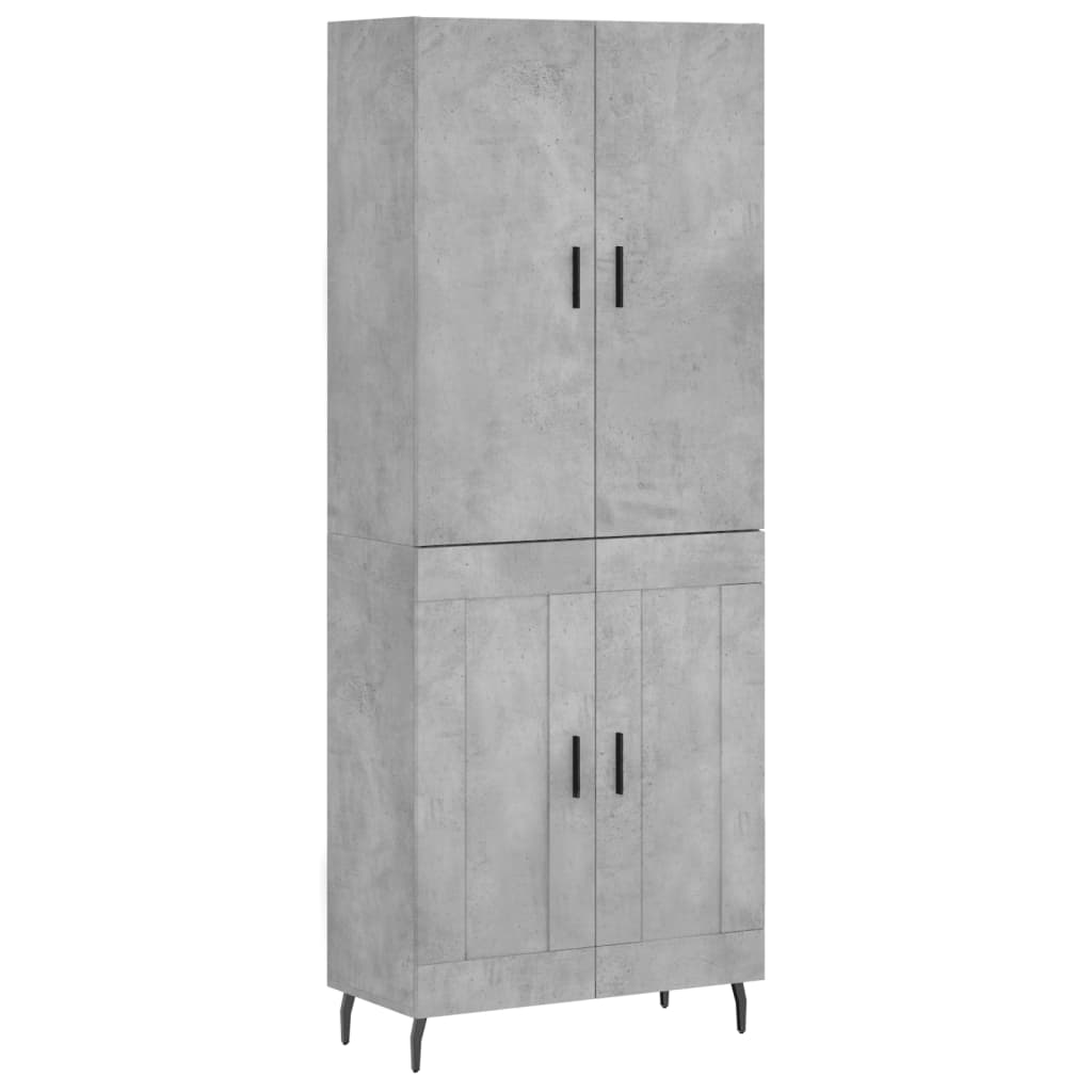 Buffet haut Gris béton 69,5x34x180 cm Bois d'ingénierie - XIOS