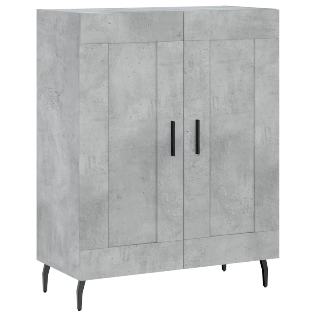 Buffet haut Gris béton 69,5x34x180 cm Bois d'ingénierie - XIOS