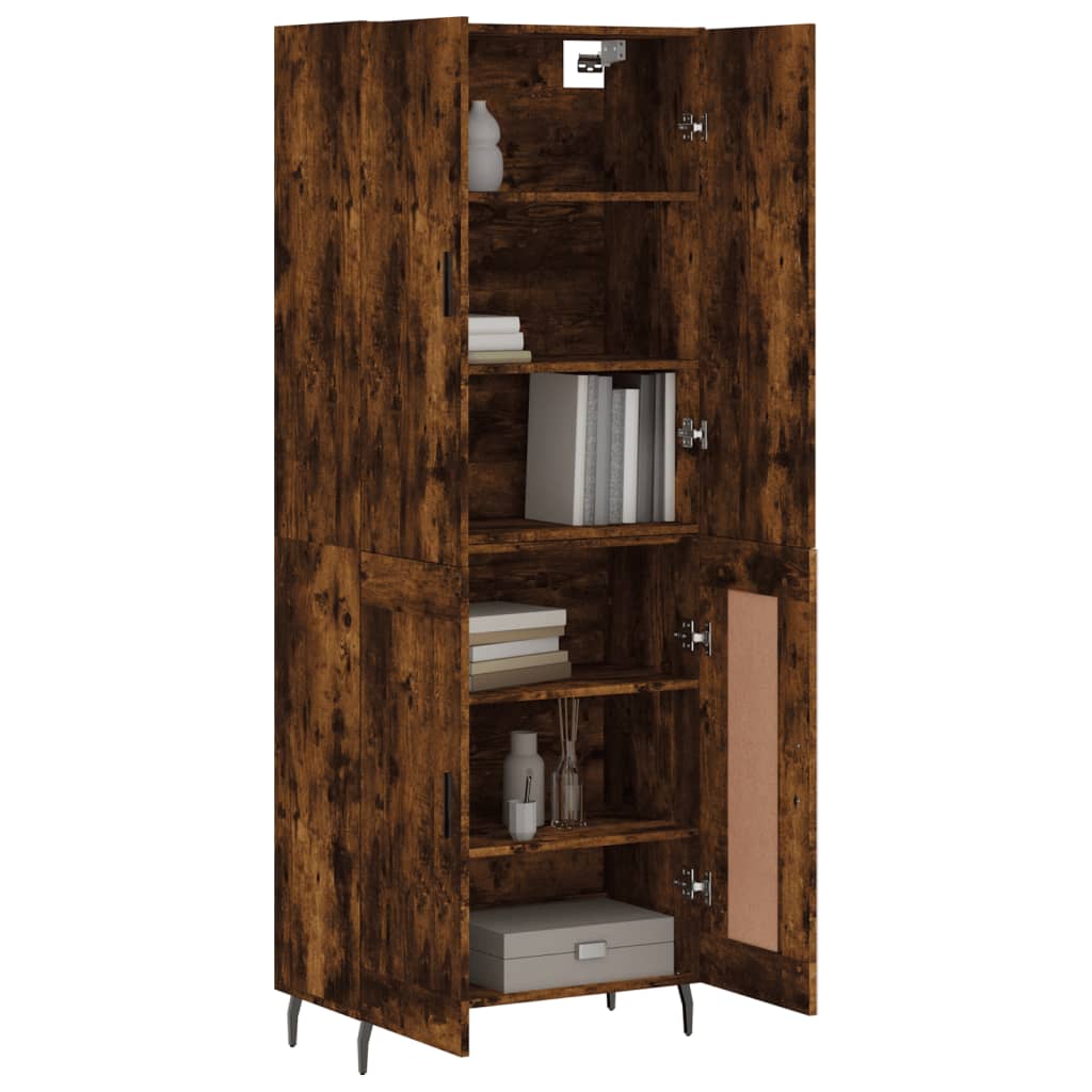Buffet haut Chêne fumé 69,5x34x180 cm Bois d'ingénierie - XIOS