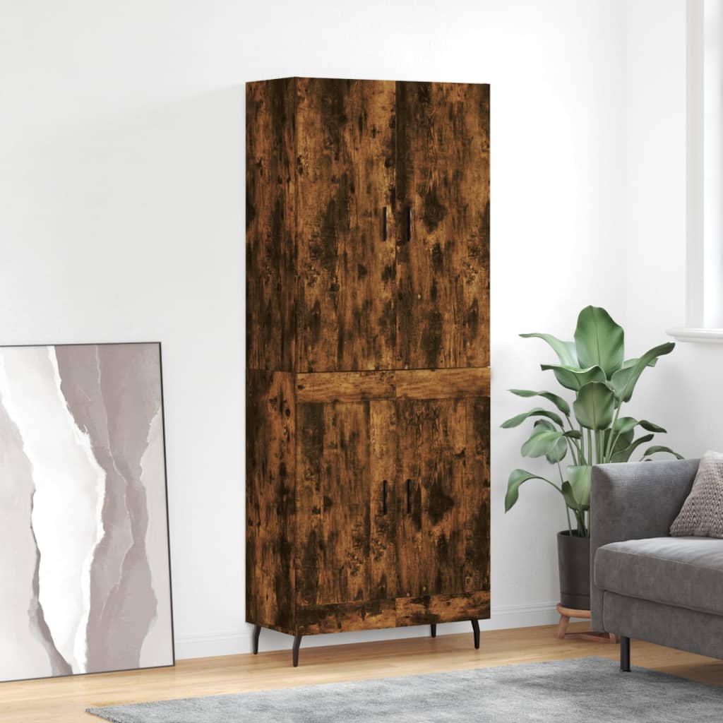Buffet haut Chêne fumé 69,5x34x180 cm Bois d'ingénierie - XIOS
