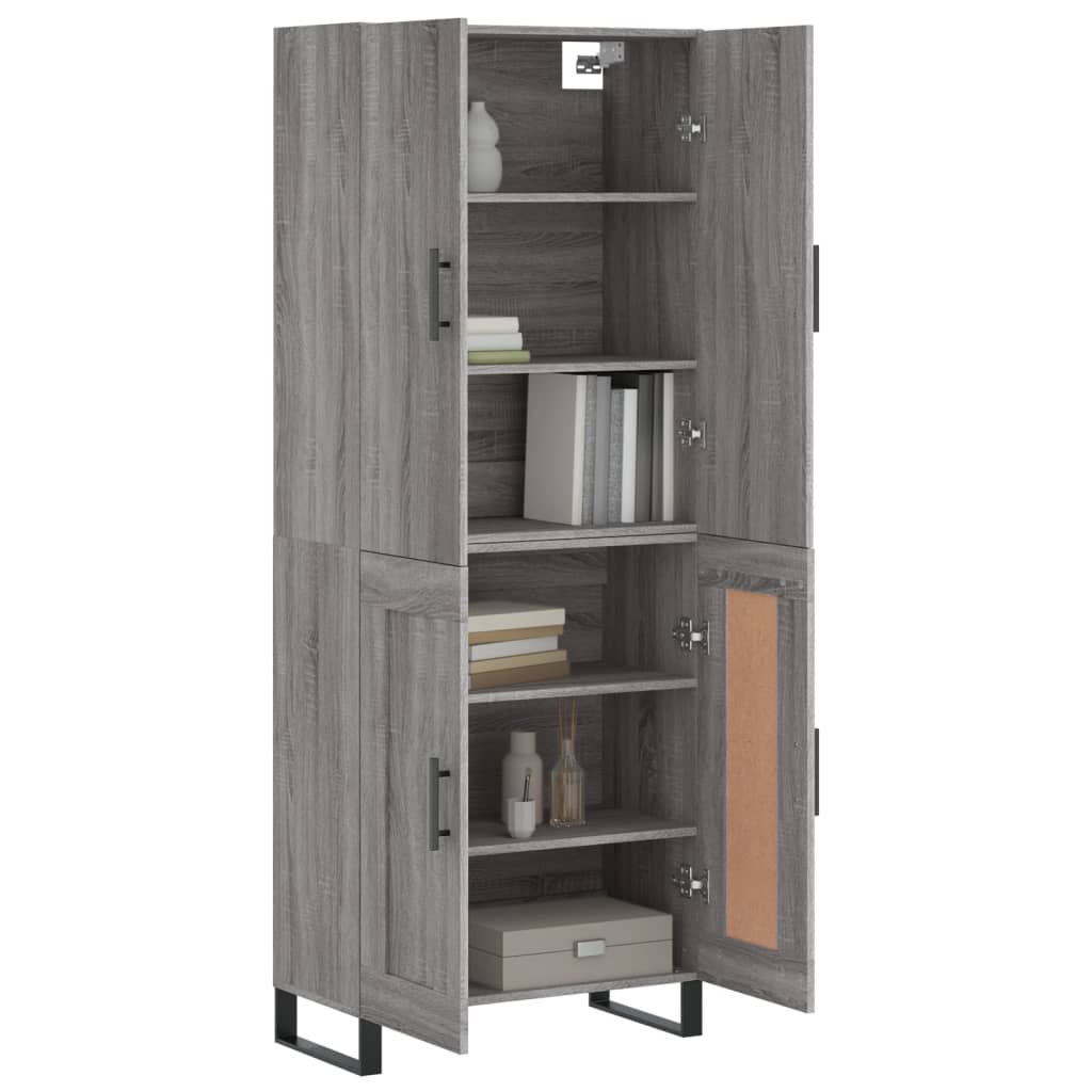 Buffet haut Sonoma gris 69,5x34x180 cm Bois d'ingénierie - XIOS