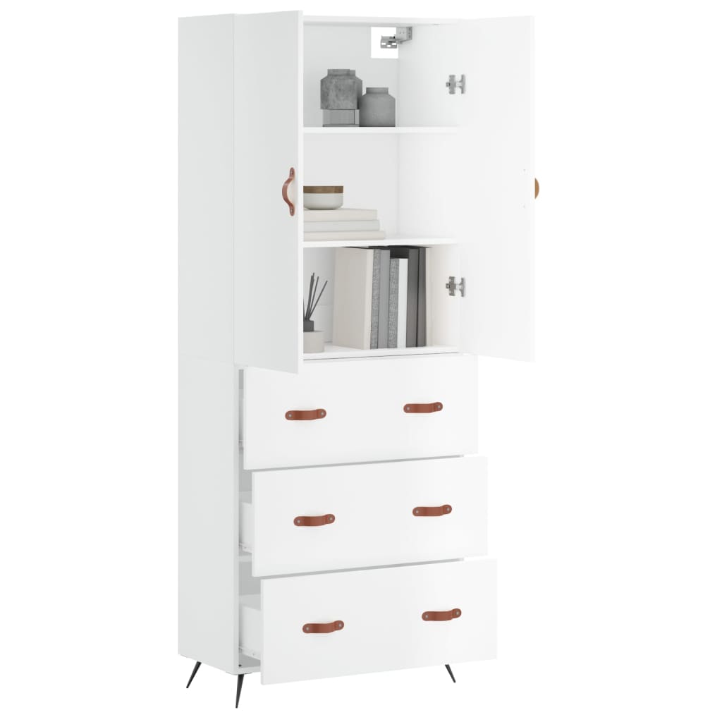 Buffet haut Blanc 69,5x34x180 cm Bois d'ingénierie - XIOS