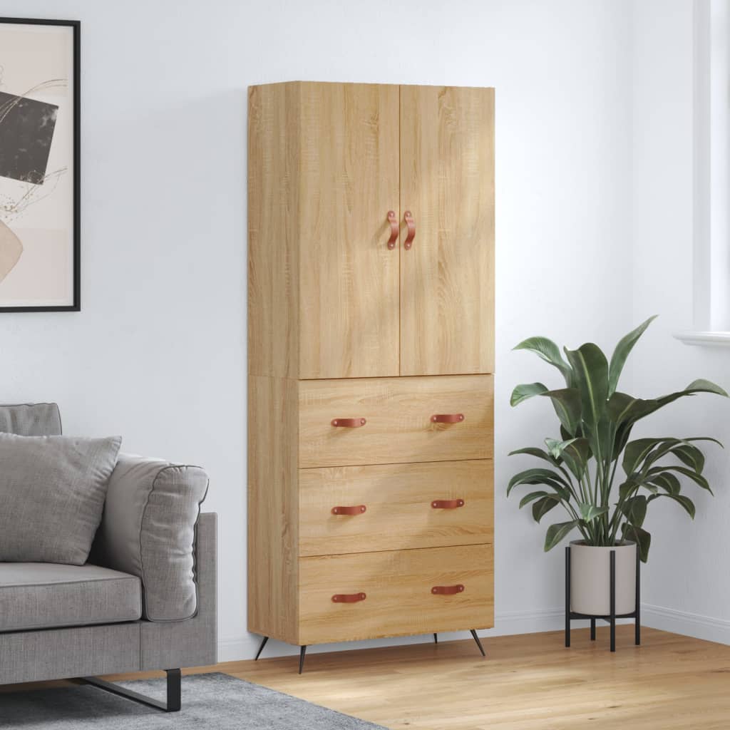 Buffet haut Chêne sonoma 69,5x34x180 cm Bois d'ingénierie - XIOS