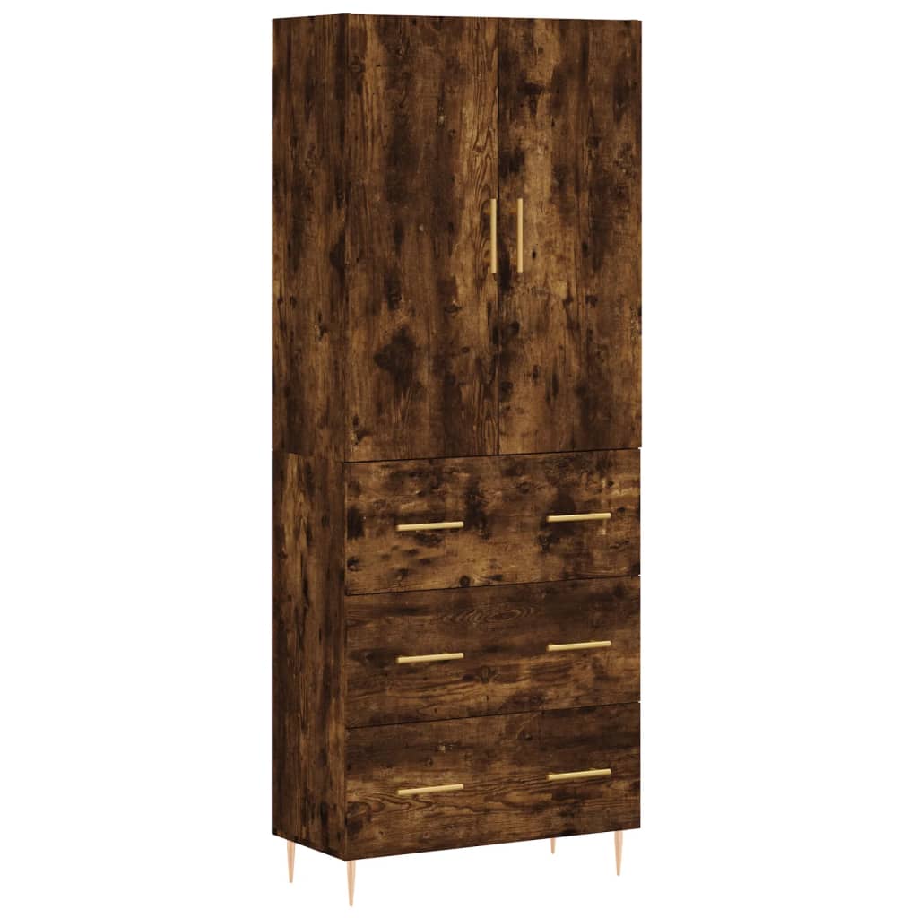 Buffet haut Chêne fumé 69,5x34x180 cm Bois d'ingénierie - XIOS