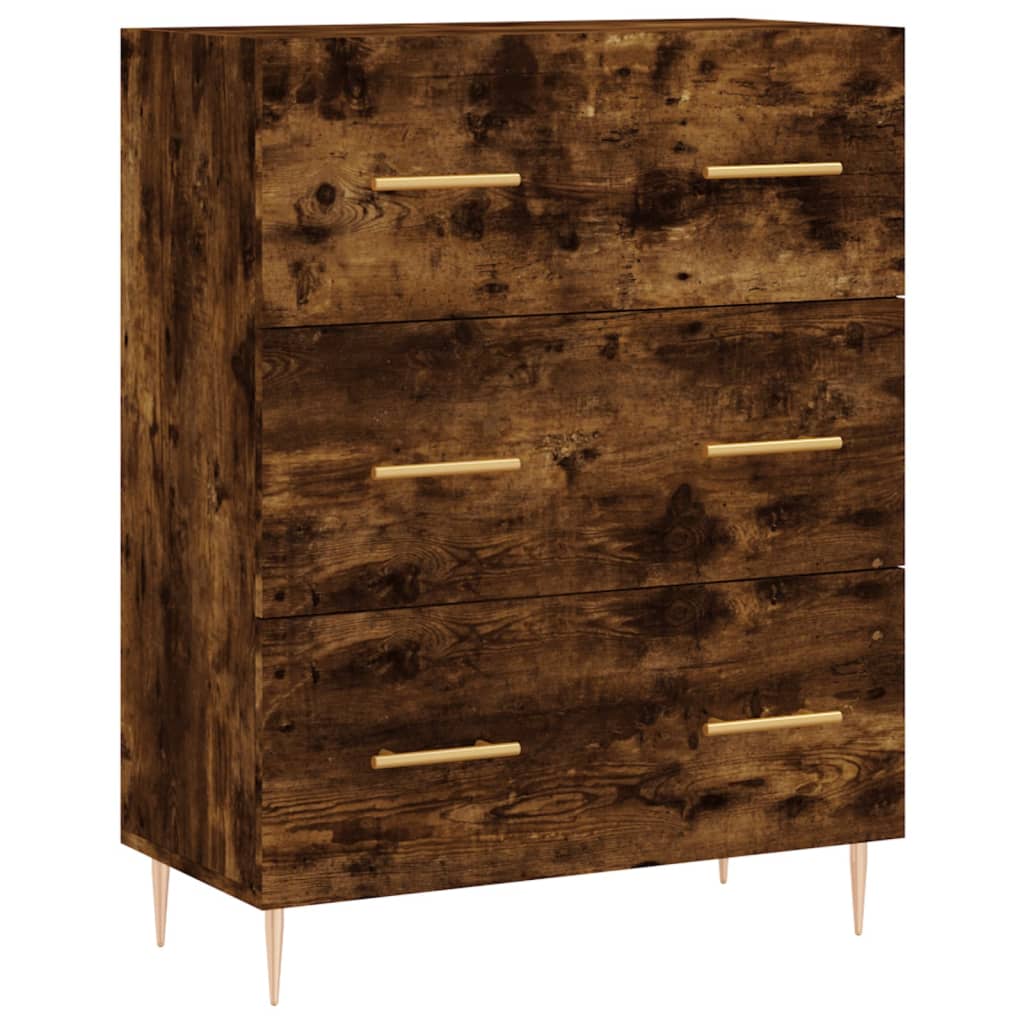 Buffet haut Chêne fumé 69,5x34x180 cm Bois d'ingénierie - XIOS