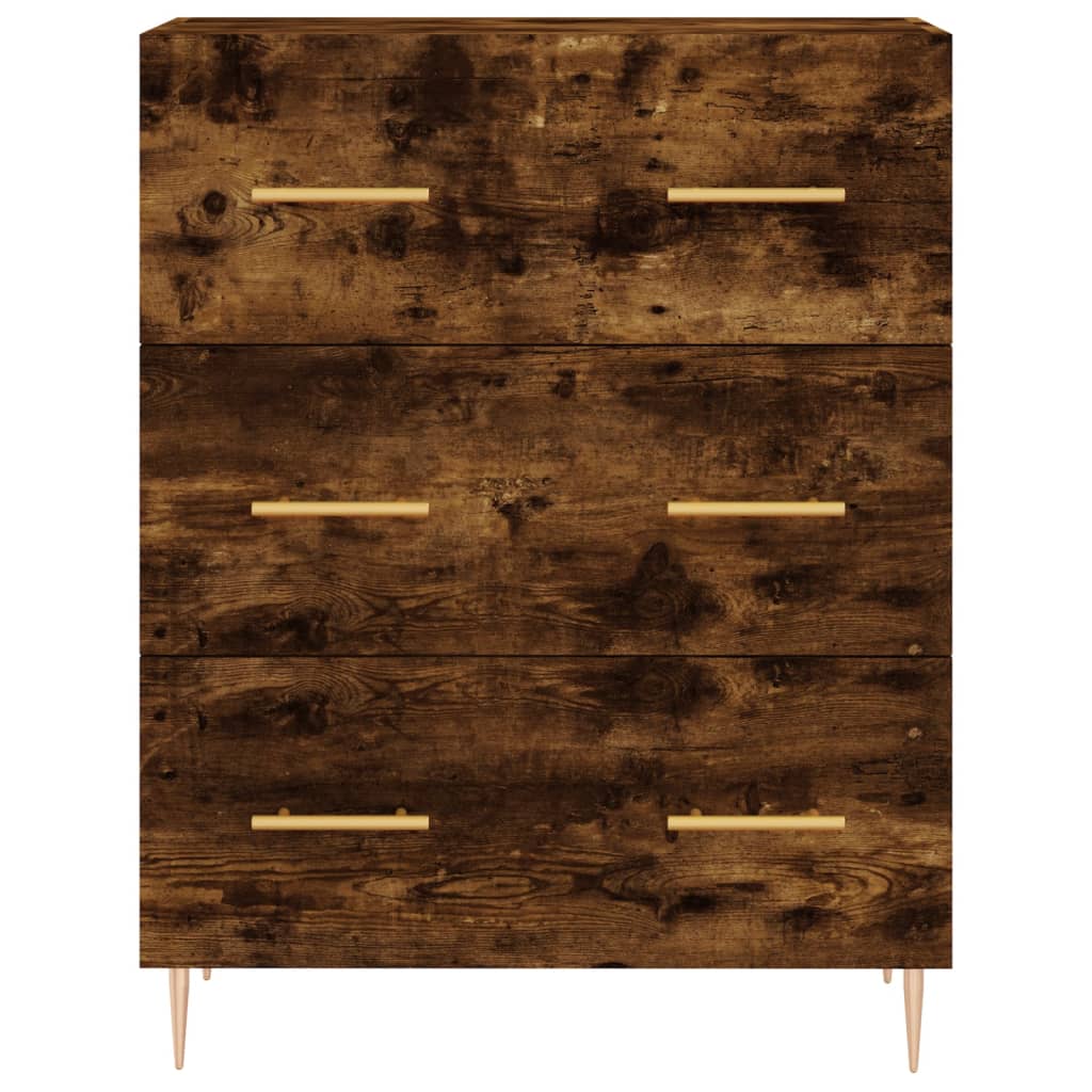 Buffet haut Chêne fumé 69,5x34x180 cm Bois d'ingénierie - XIOS