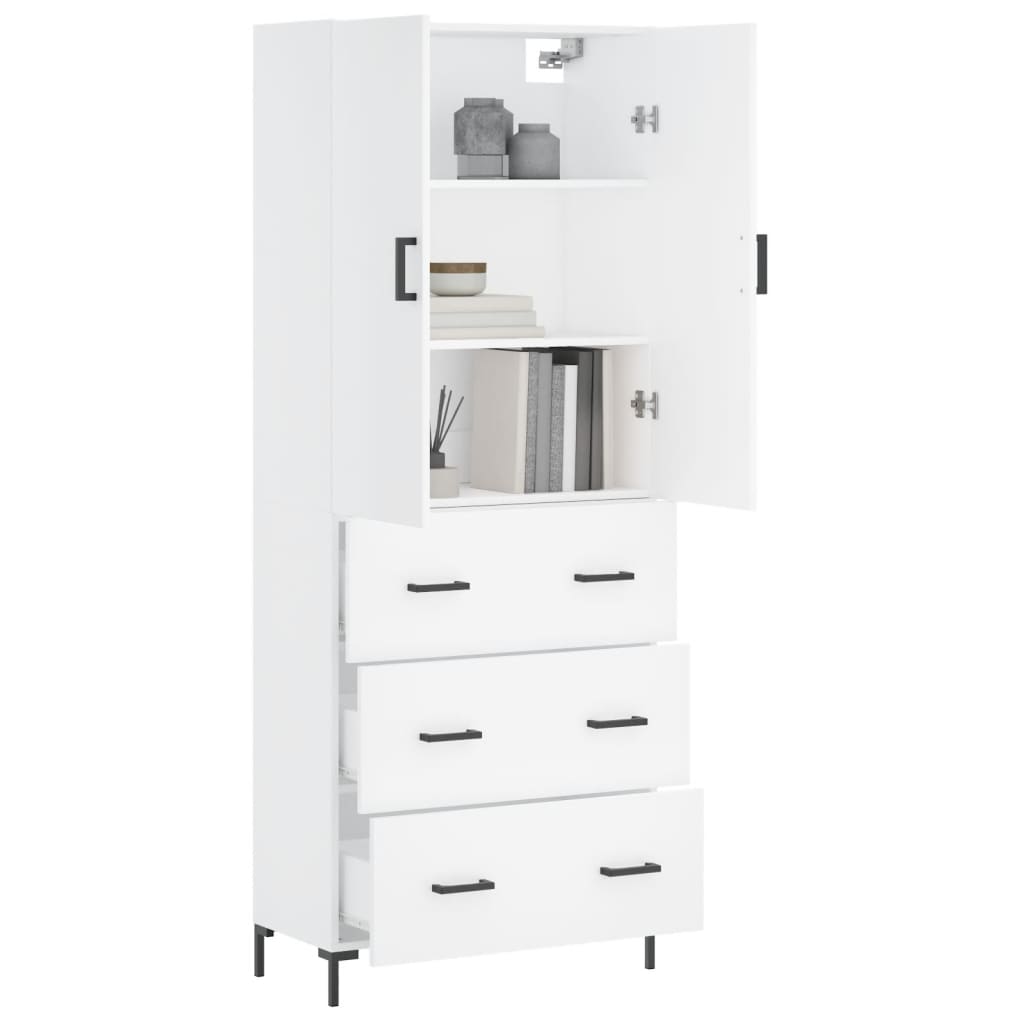 Buffet haut Blanc 69,5x34x180 cm Bois d'ingénierie - XIOS
