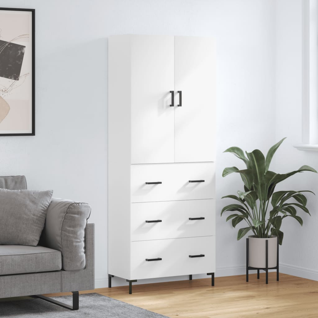Buffet haut Blanc 69,5x34x180 cm Bois d'ingénierie - XIOS