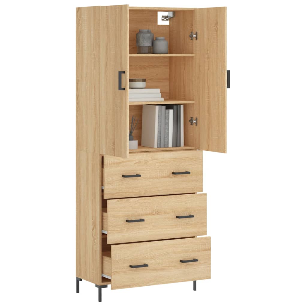Buffet haut Chêne sonoma 69,5x34x180 cm Bois d'ingénierie - XIOS