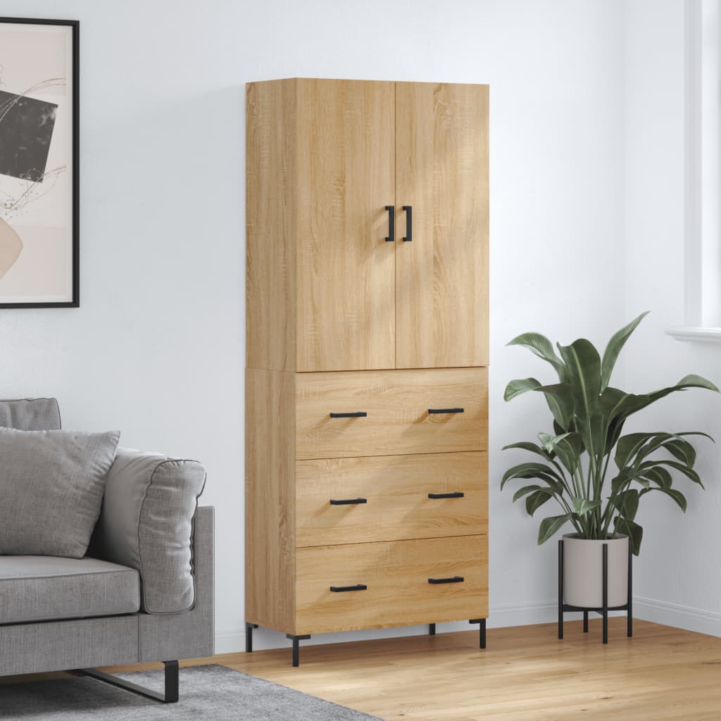 Buffet haut Chêne sonoma 69,5x34x180 cm Bois d'ingénierie - XIOS