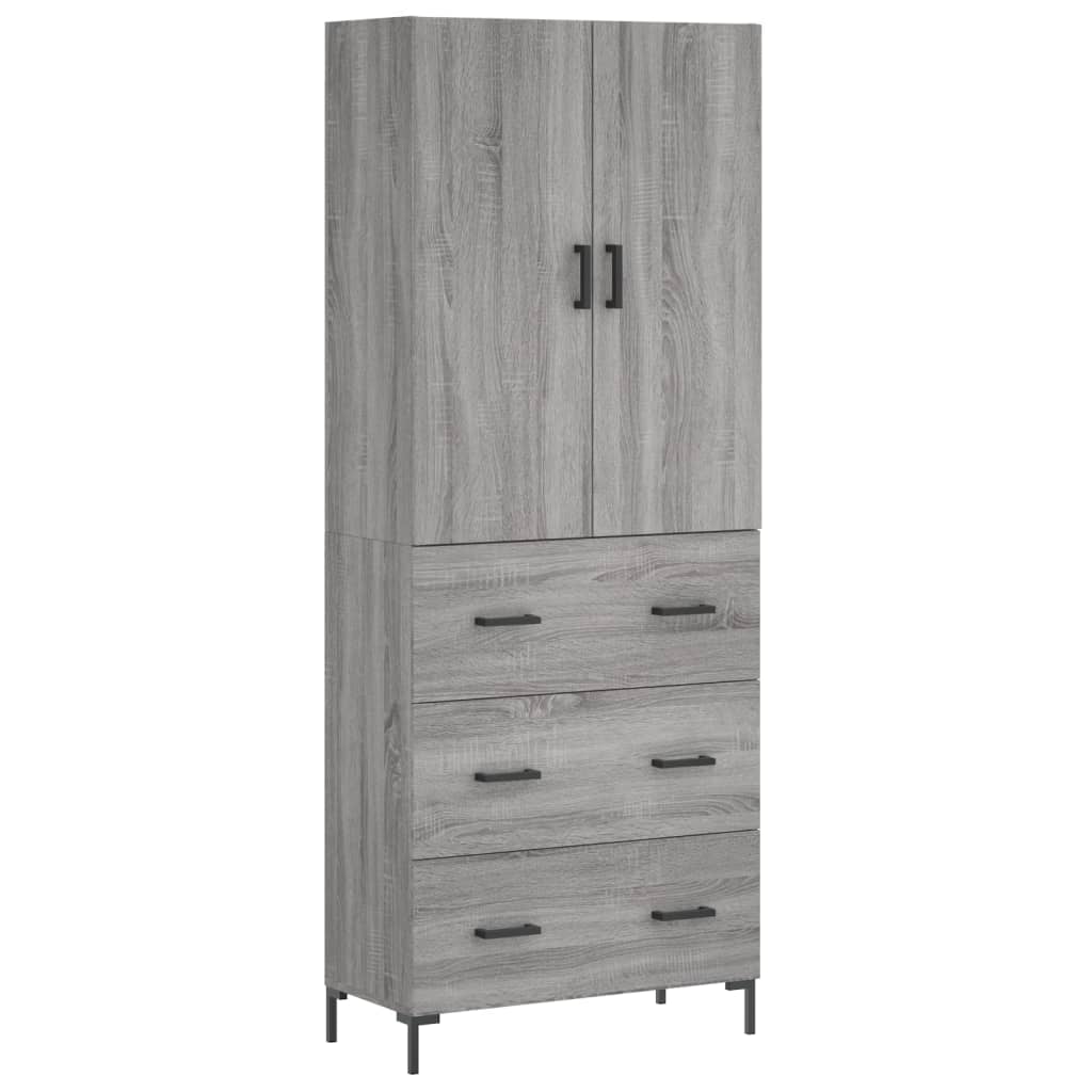 Buffet haut Sonoma gris 69,5x34x180 cm Bois d'ingénierie - XIOS