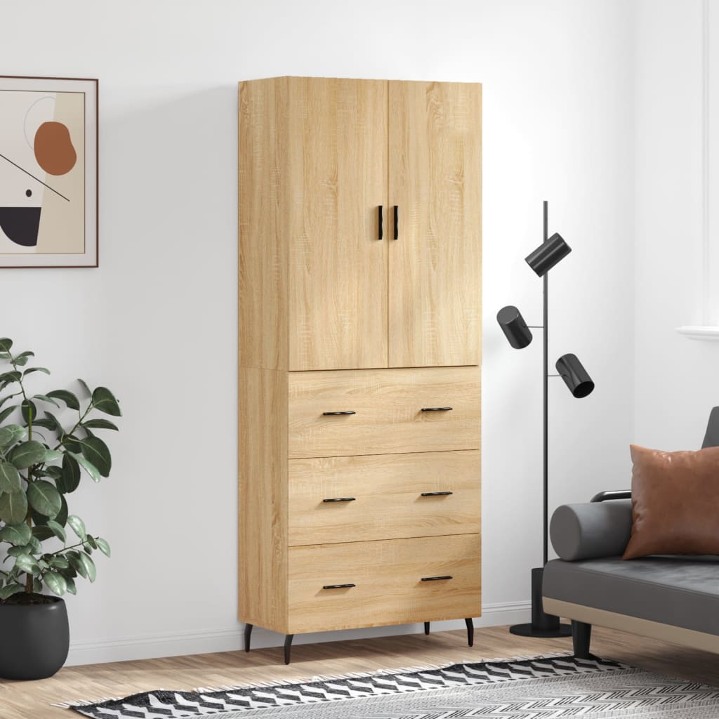 Buffet haut Chêne sonoma 69,5x34x180 cm Bois d'ingénierie - XIOS