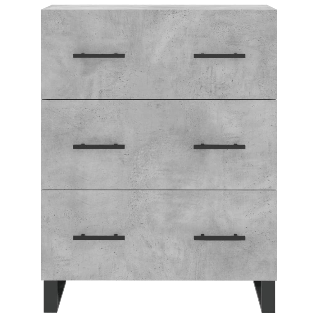 Buffet haut Gris béton 69,5x34x180 cm Bois d'ingénierie - XIOS