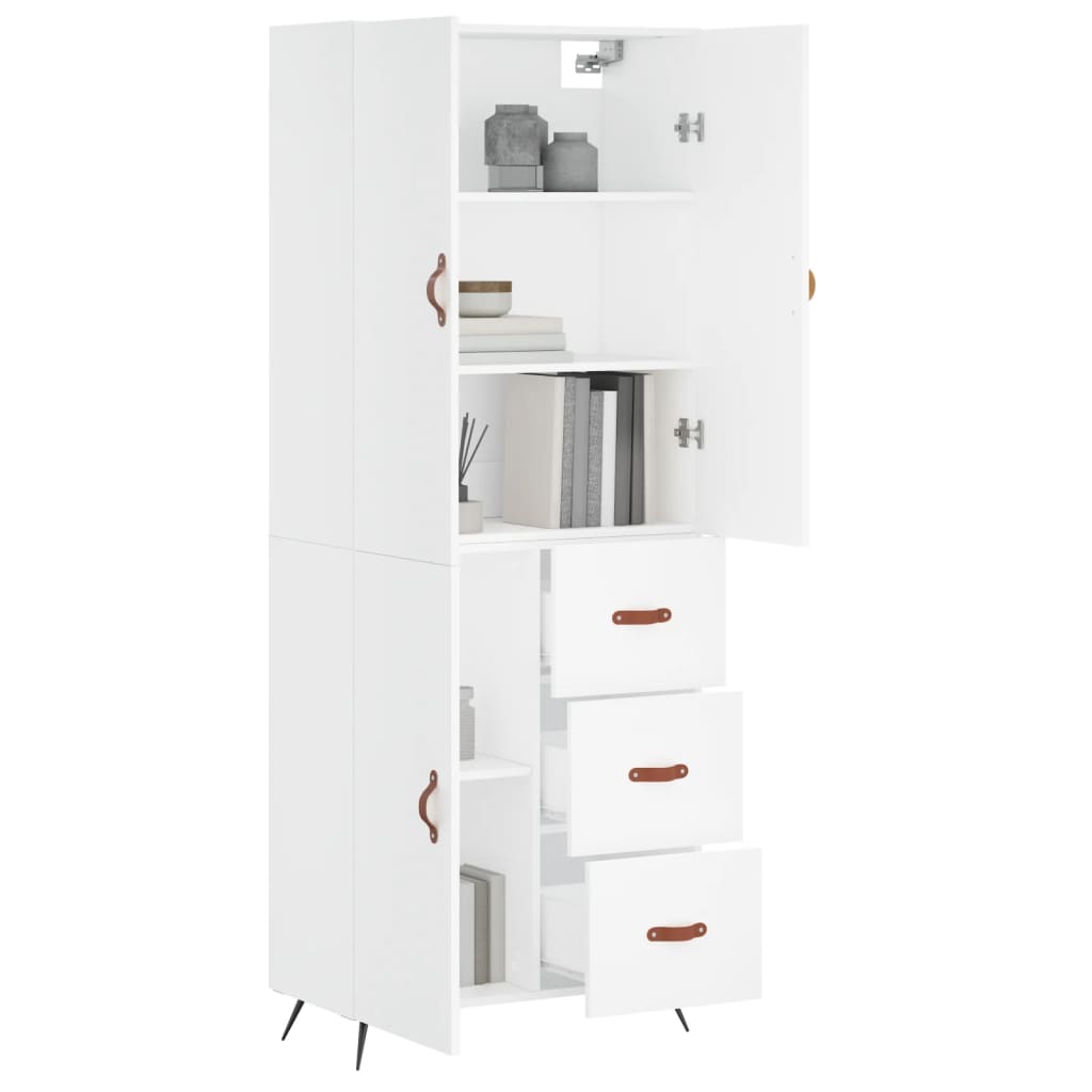 Buffet haut Blanc 69,5x34x180 cm Bois d'ingénierie - XIOS