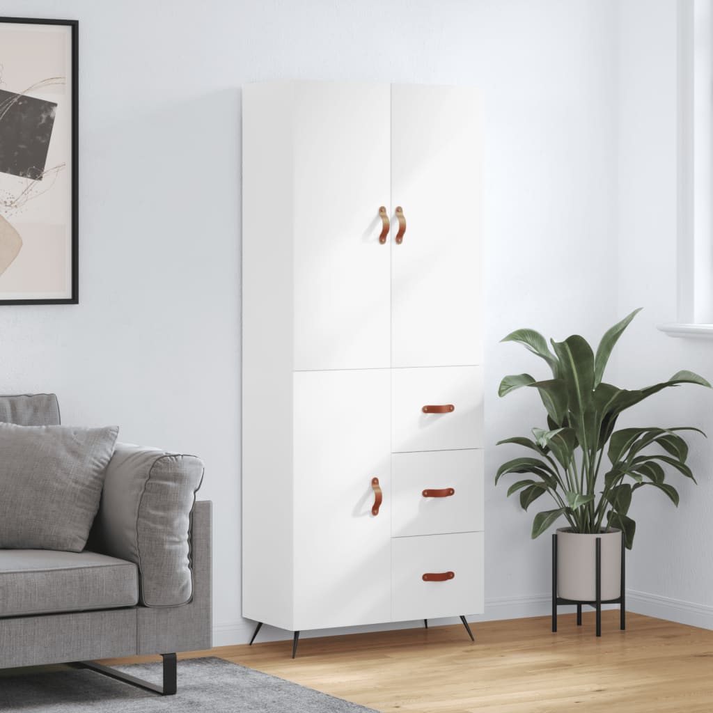 Buffet haut Blanc 69,5x34x180 cm Bois d'ingénierie - XIOS