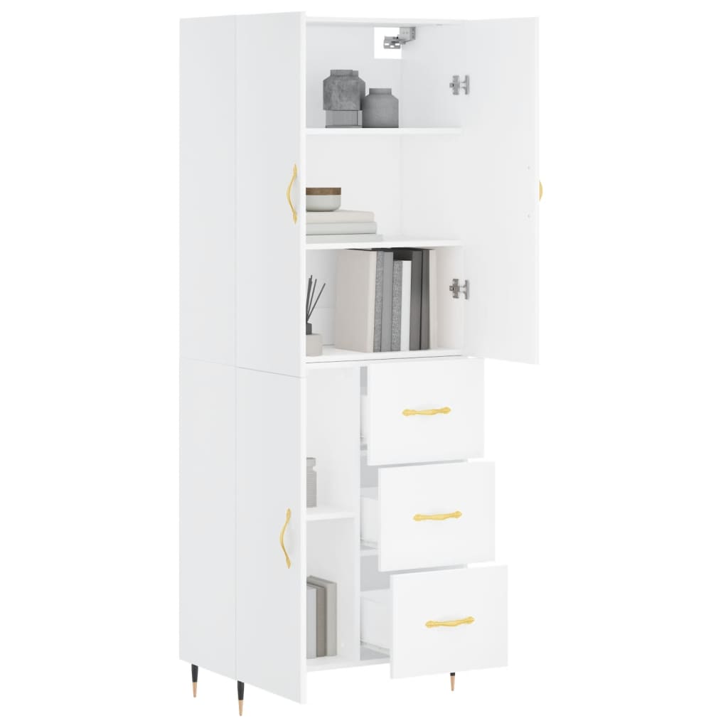 Buffet haut Blanc 69,5x34x180 cm Bois d'ingénierie - XIOS