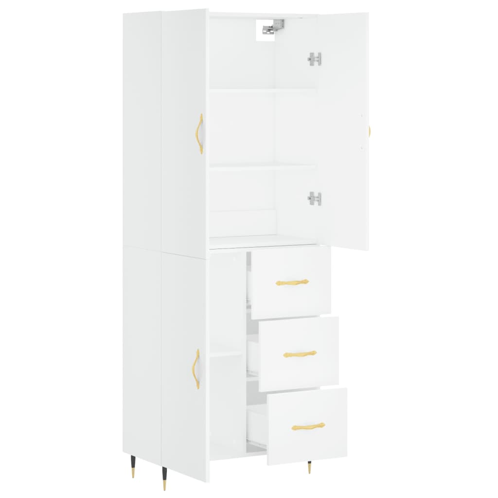 Buffet haut Blanc 69,5x34x180 cm Bois d'ingénierie - XIOS