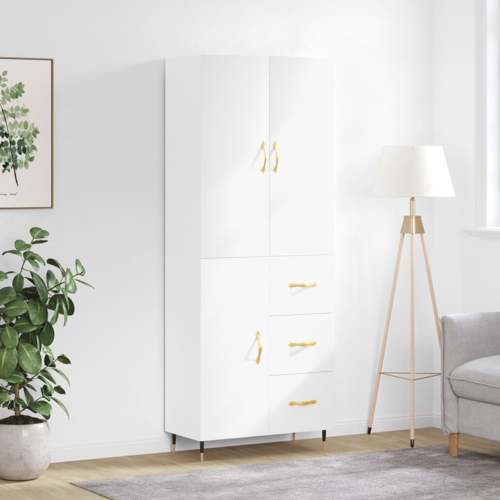 Buffet haut Blanc 69,5x34x180 cm Bois d'ingénierie - XIOS
