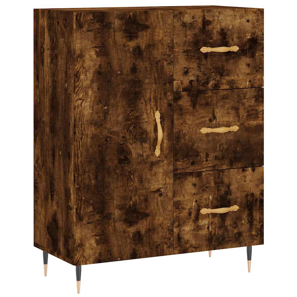 Buffet haut Chêne fumé 69,5x34x180 cm Bois d'ingénierie - XIOS