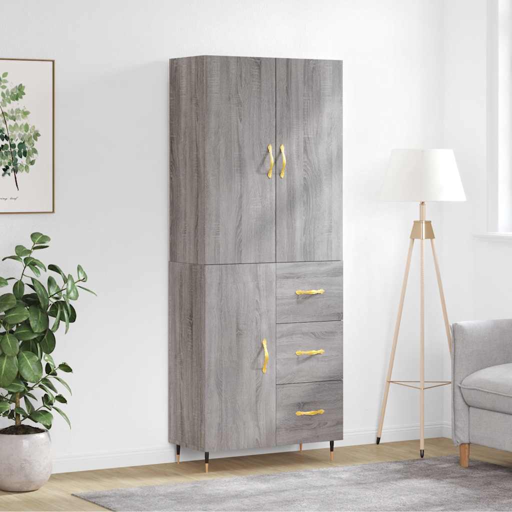 Buffet haut Sonoma gris 69,5x34x180 cm Bois d'ingénierie - XIOS