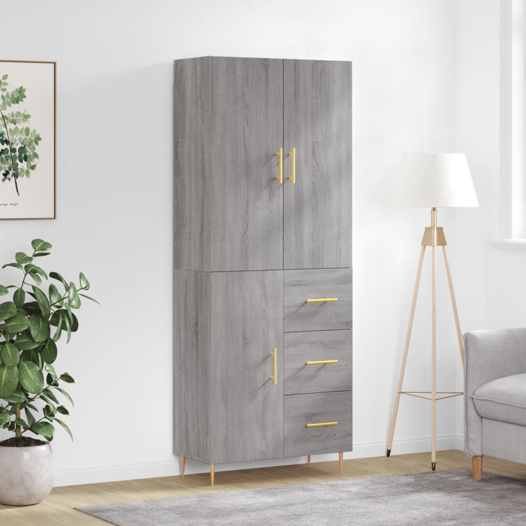 Buffet haut Sonoma gris 69,5x34x180 cm Bois d'ingénierie - XIOS