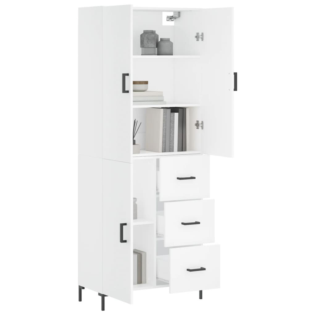 Buffet haut Blanc 69,5x34x180 cm Bois d'ingénierie - XIOS