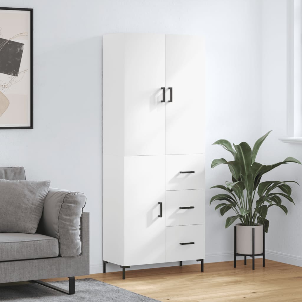 Buffet haut Blanc 69,5x34x180 cm Bois d'ingénierie - XIOS