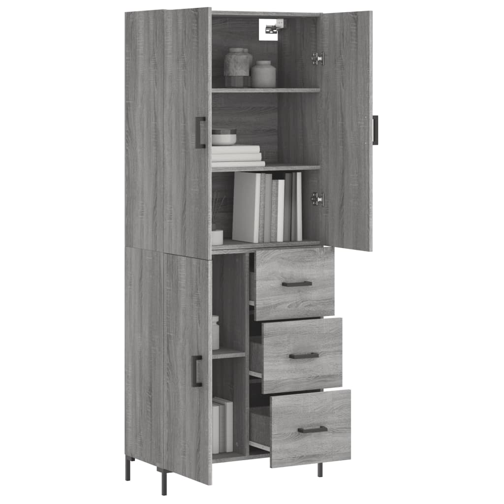 Buffet haut Sonoma gris 69,5x34x180 cm Bois d'ingénierie - XIOS