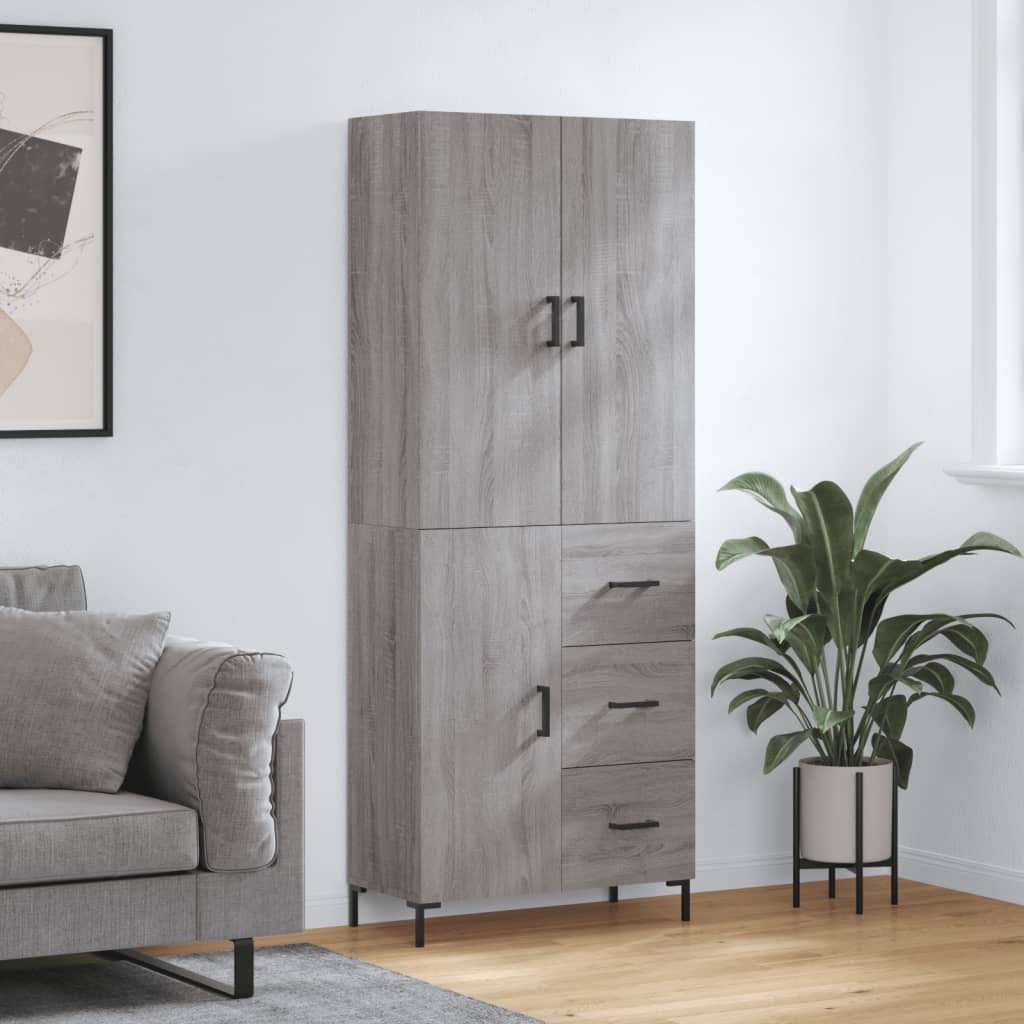 Buffet haut Sonoma gris 69,5x34x180 cm Bois d'ingénierie - XIOS