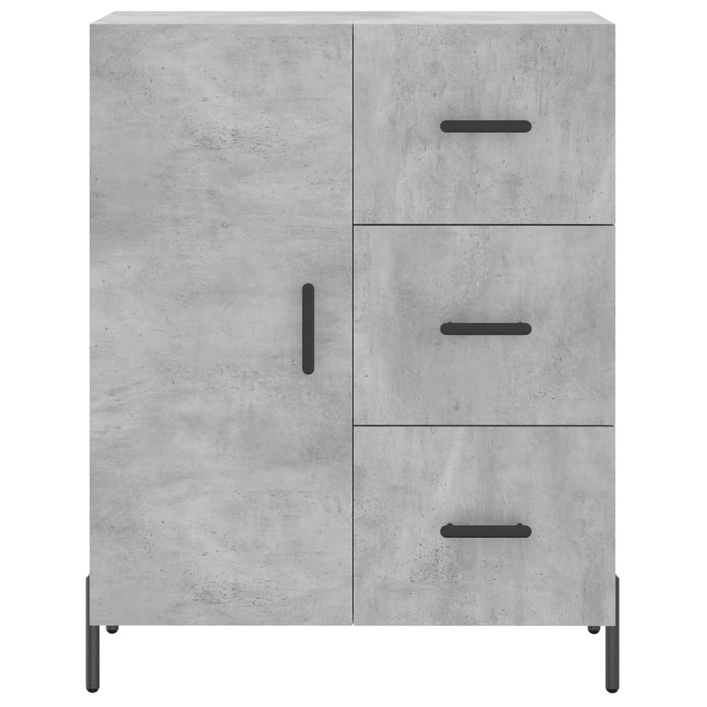 Buffet haut Gris béton 69,5x34x180 cm Bois d'ingénierie - XIOS