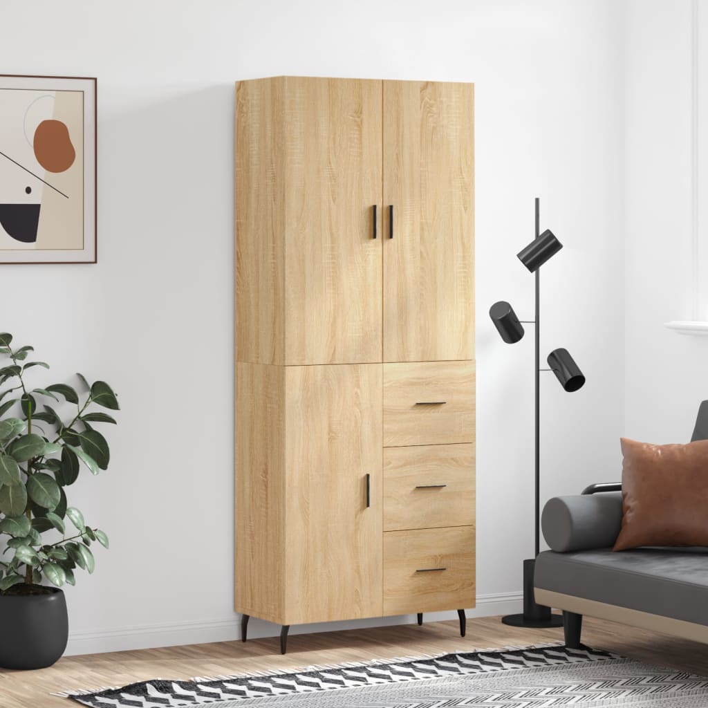 Buffet haut Chêne sonoma 69,5x34x180 cm Bois d'ingénierie - XIOS