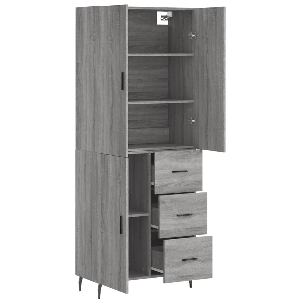 Buffet haut Sonoma gris 69,5x34x180 cm Bois d'ingénierie - XIOS