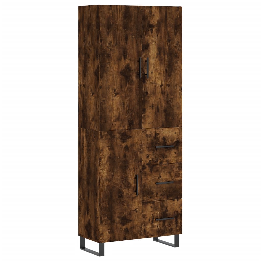 Buffet haut Chêne fumé 69,5x34x180 cm Bois d'ingénierie - XIOS