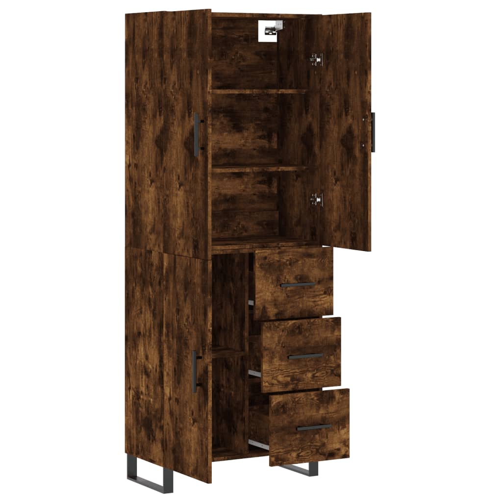 Buffet haut Chêne fumé 69,5x34x180 cm Bois d'ingénierie - XIOS