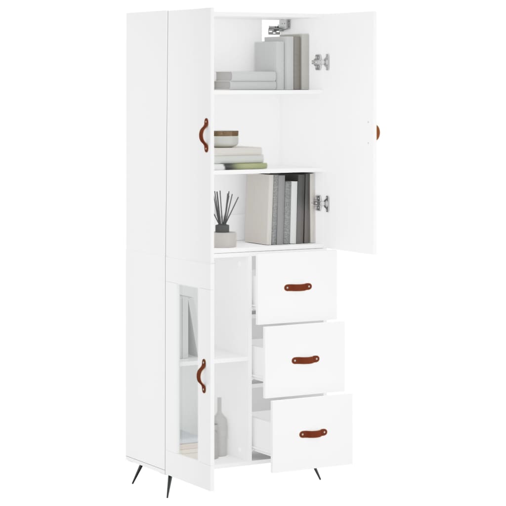 Buffet haut Blanc 69,5x34x180 cm Bois d'ingénierie - XIOS