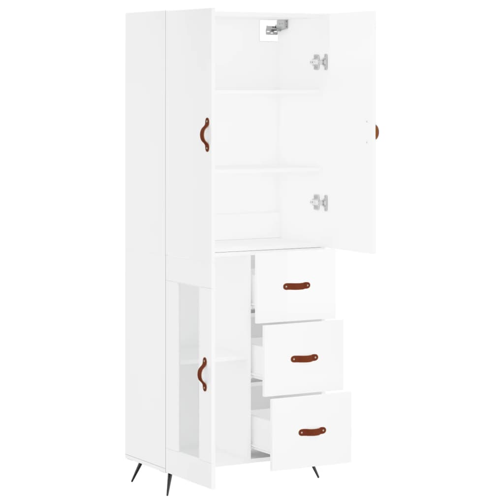 Buffet haut Blanc 69,5x34x180 cm Bois d'ingénierie - XIOS
