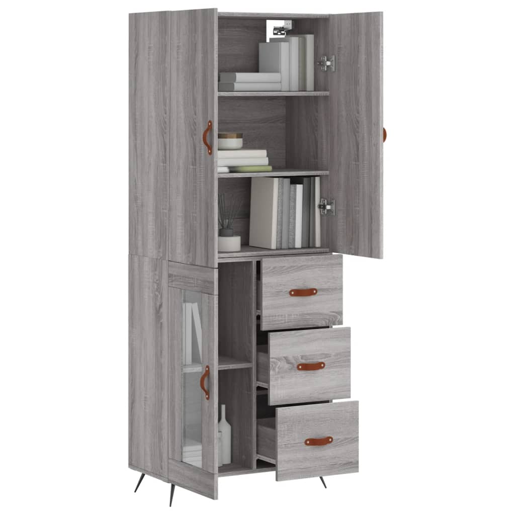 Buffet haut Sonoma gris 69,5x34x180 cm Bois d'ingénierie - XIOS
