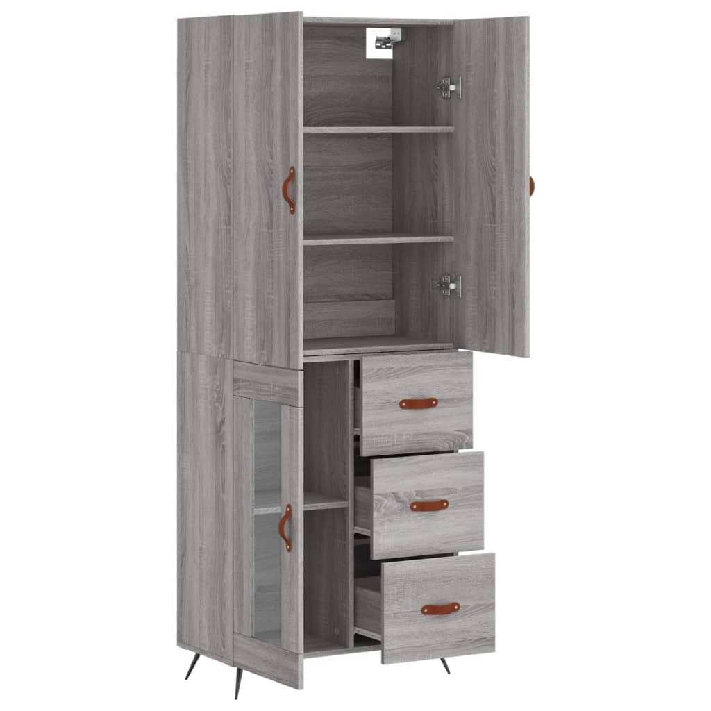Buffet haut Sonoma gris 69,5x34x180 cm Bois d'ingénierie - XIOS