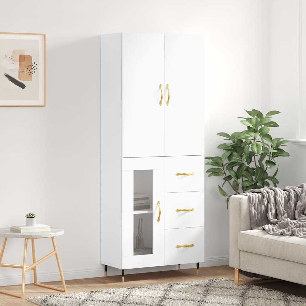Buffet haut Blanc 69,5x34x180 cm Bois d'ingénierie - XIOS