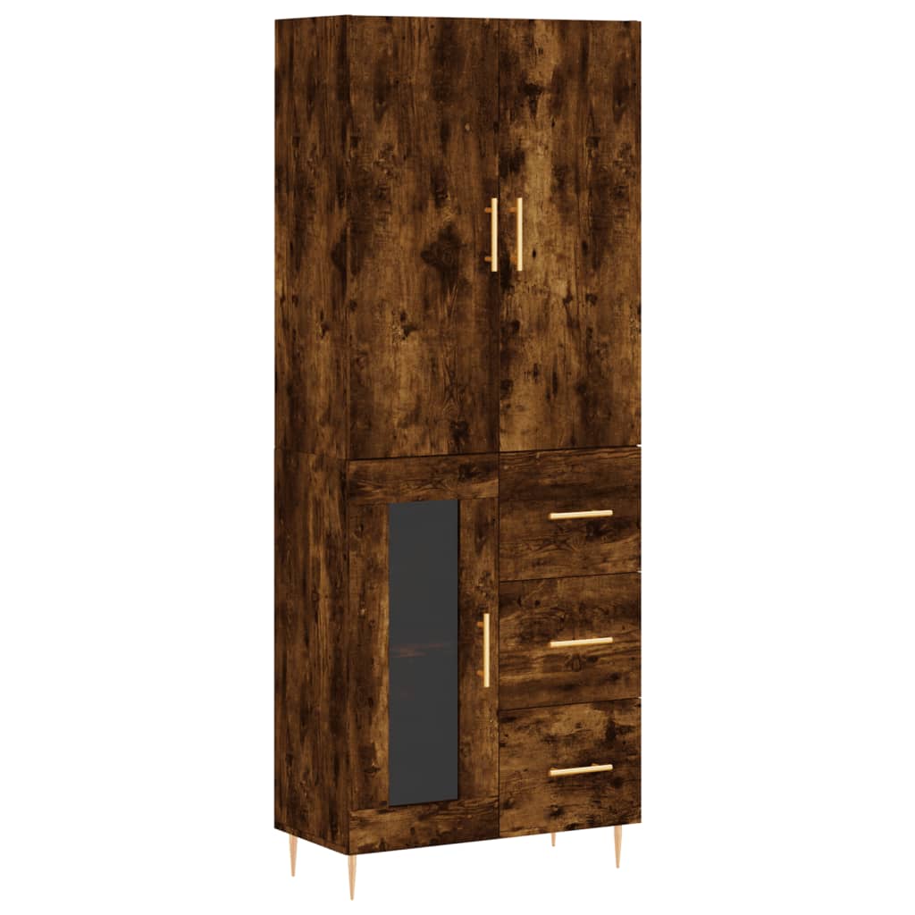Buffet haut Chêne fumé 69,5x34x180 cm Bois d'ingénierie - XIOS