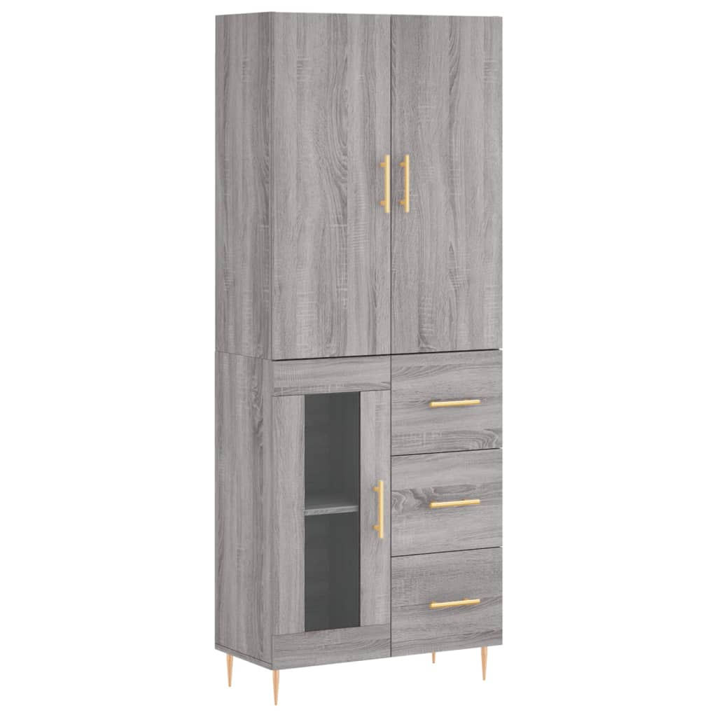 Buffet haut Sonoma gris 69,5x34x180 cm Bois d'ingénierie - XIOS