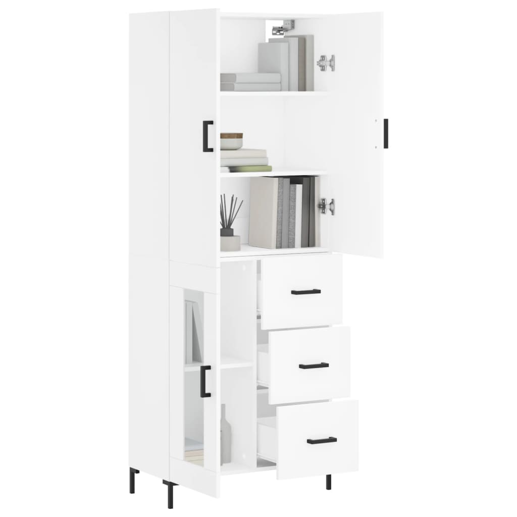 Buffet haut Blanc 69,5x34x180 cm Bois d'ingénierie - XIOS