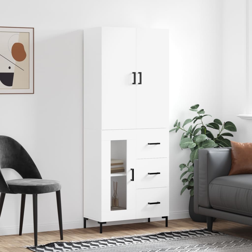 Buffet haut Blanc 69,5x34x180 cm Bois d'ingénierie - XIOS
