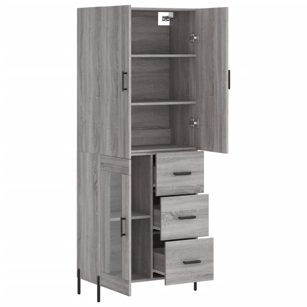 Buffet haut Sonoma gris 69,5x34x180 cm Bois d'ingénierie - XIOS