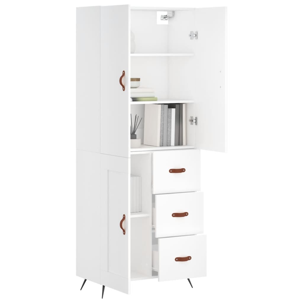 Buffet haut Blanc 69,5x34x180 cm Bois d'ingénierie - XIOS