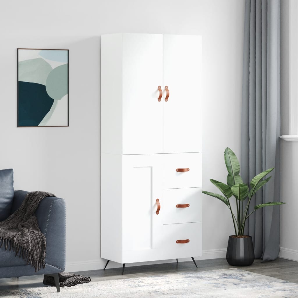 Buffet haut Blanc 69,5x34x180 cm Bois d'ingénierie - XIOS