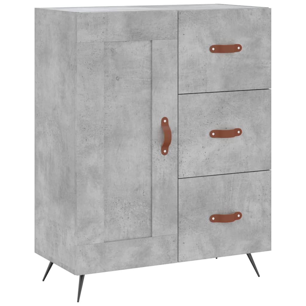 Buffet haut Gris béton 69,5x34x180 cm Bois d'ingénierie - XIOS